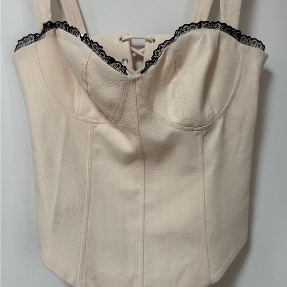 Reformation Alisa Corset Tank Top Camisole Ivory - Picture 4 of 8